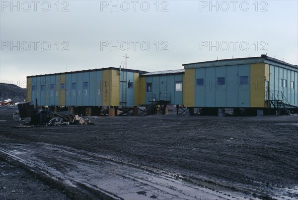 ANTARCTICA, King George Island, Russian Bellingshausen Station buildings