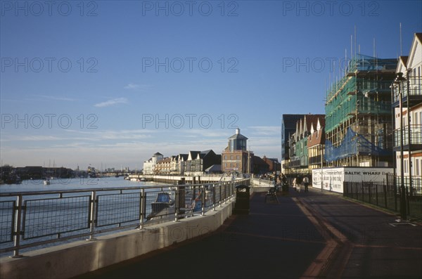 ENGLAND, West Sussex, Littlehampton, Waterside developments along River Arun