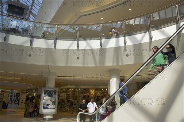 ENGLAND, Essex, Thurrock, Lakeside Shopping Centre escalators.