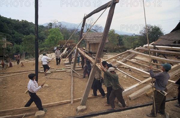 LAOS, Akha, House building