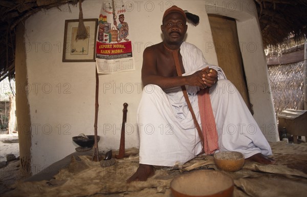 GHANA, Volta Region, Fetish priest and ‘owner’ of trakosi slave girls given to village priests as a way of appeasing the gods for crimes committed by family members.