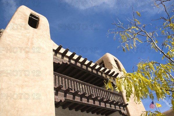 USA, New Mexico, Santa Fe, The Museum of Fine Arts built in 1917 and designed in the Pueblo Revival style by I.H. and William M.Rapp