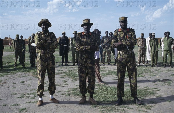 SUDAN, Army, Sudan People’s Liberation Army officers and men.