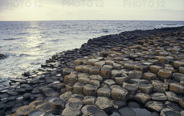 NORTHERN IRELAND, County Antrim, Giant’s Causeway, Rocky promontory of North West Moyle coast consisting of thousands of polygonal colimns of basalt attributed to rapidly cooling lava.