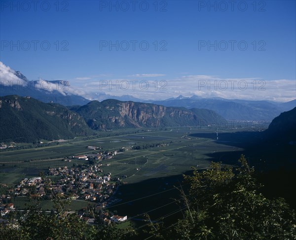 ITALY, Trentino, Valley Adige, "Village of Ora, Auer, North Trento, View from East, looking North West"