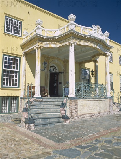 SOUTH AFRICA, Western Cape, Cape Town, The Castle of Good Hope. Yellow Colonial building with steps leading to The Kat Balcony where historically proclamations where made.