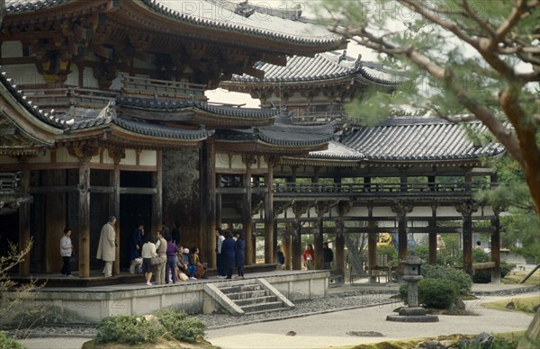 JAPAN, Honshu, Kyoto, Uji. Byodo-in temple exterior.