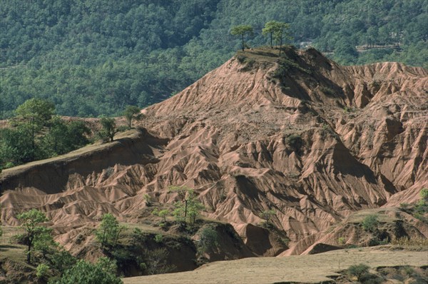 MEXICO, Environment, Erosion, Severe soil erosion near Tehuantepec.