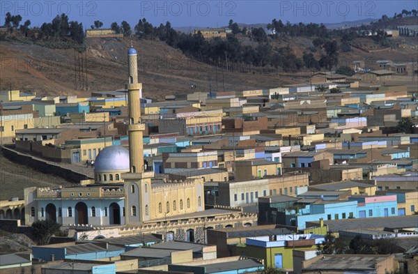 ERITREA, Asmara, Cityscape and muslim quarter.