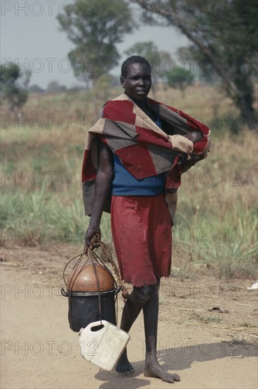 ETHIOPIA, Refugees, Uduk refugee mother and child from Sudan in Western Ethiopia near Gambella.