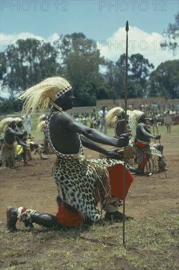 RWANDA, Festivals, All male traditionally adorned Tutsi intore dancers characterised by coordinated drilling dances reflecting the Tutsi warrior tradition