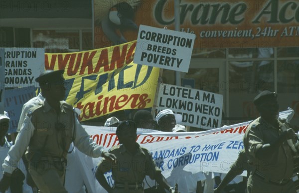 UGANDA, Kampala, Demonstration to Stop Corruption on Kampala Road.