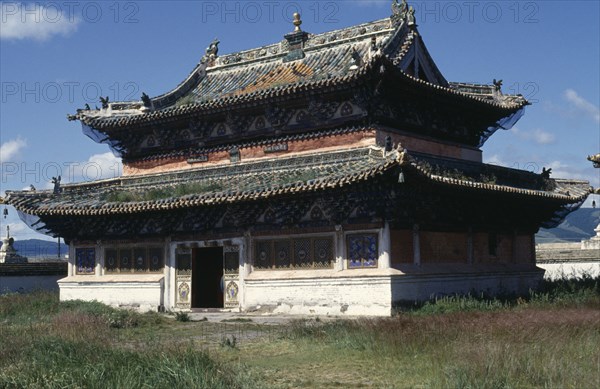 MONGOLIA, Central Gobi Province, Karakoram, Main Temple in Erdenezuu Buddhist monastery complex sacked during the 1937 Stalinist purges and restored since the collapse of communism in 1990.