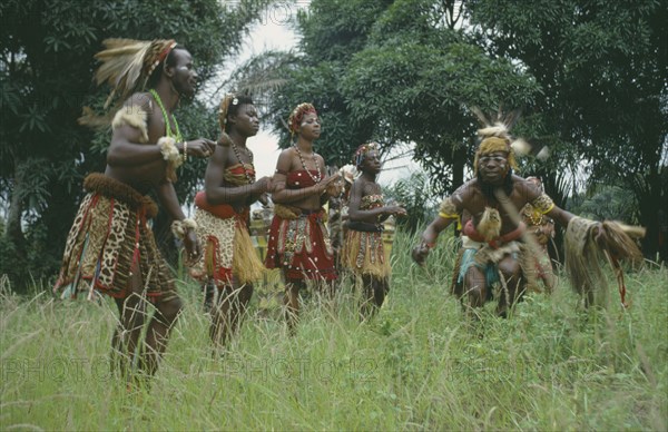 CONGO, Tribal Peoples, Traditional dancers.