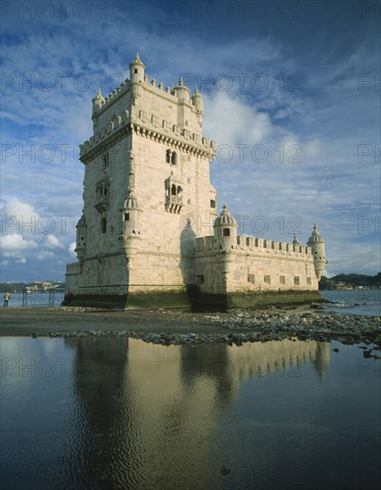 PORTUGAL, Lisbon, Belem Tower commissioned by Manuel I and buit as a fortress in the River Tagus between 1515 and 1521.