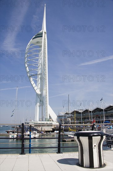 ENGLAND, Hampshire, Portsmouth, The Spinnaker Tower the tallest public viewing platforn in the UK at 170 metres on Gunwharf Quay