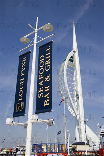 ENGLAND, Hampshire, Portsmouth, The Spinnaker Tower the tallest public viewing platforn in the UK at 170 metres on Gunwharf Quay