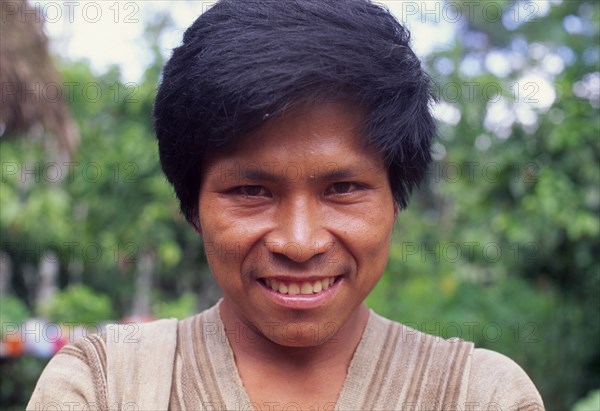 PERU, Nuevo Mundo, Camisea, "Machiguenga Indian man,"