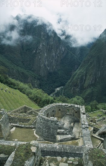 PERU, Cusco, Sacred Valley, "Temple of the Sun, Manchu Picchu Inca Ruins"
