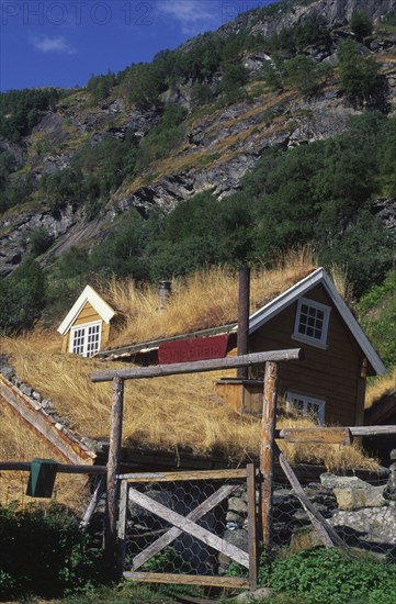 NORWAY, Housing, "Sinjarheim, traditional Norwegian cabin,"