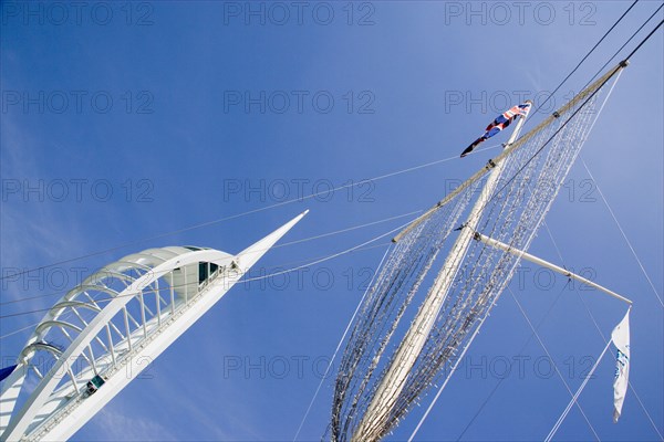 ENGLAND, Hampshire, Portsmouth, The Spinnaker Tower the tallest public viewing platforn in the UK at 170 metres on Gunwharf Quay