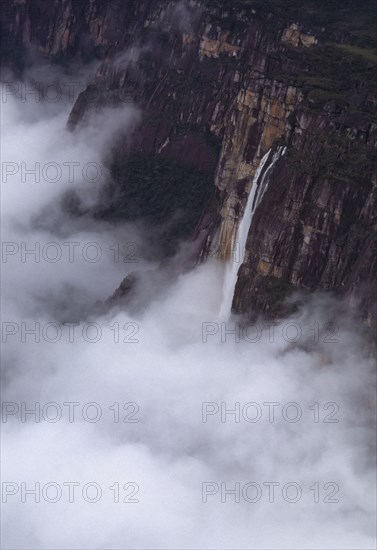 VENEZUELA, Bolivar State, Canaima national park, Angel Falls the worlds highest waterfalls.