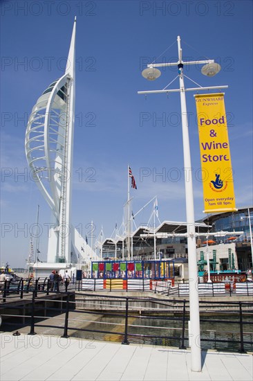 ENGLAND, Hampshire, Portsmouth, The Spinnaker Tower the tallest public viewing platforn in the UK at 170 metres on Gunwharf Quay