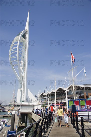 ENGLAND, Hampshire, Portsmouth, The Spinnaker Tower the tallest public viewing platforn in the UK at 170 metres on Gunwharf Quay