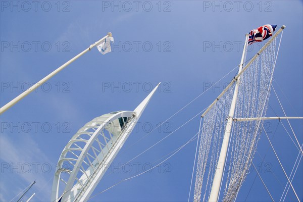 ENGLAND, Hampshire, Portsmouth, The Spinnaker Tower the tallest public viewing platforn in the UK at 170 metres on Gunwharf Quay