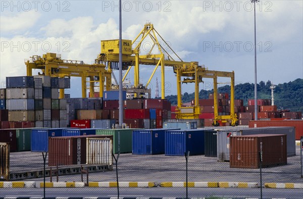 SINGAPORE, Keppel Harbour, Tanjong Pagar container terminal.