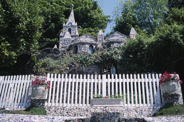 UNITED KINGDOM, Channel Islands, Guernsey, Les Vauxbelets. The Little Chapel. Modelled on the shrine at Lourdes. Built almost entirely of china and fragments of sea shells.