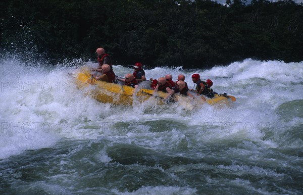 20069736 UGANDA  Jinja Bujugali Falls. White water rafting near the source of the Nile.