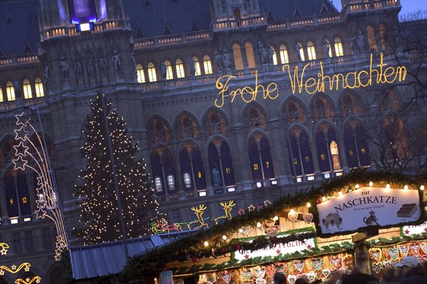 AUSTRIA, Lower Austria, Vienna, The Rathaus Christmas Market.