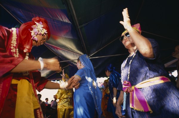 THAILAND, Chiang Mai, Sect of Spirit Worshippers.  Spirit mediums or trance dancers.