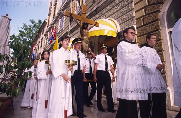 CROATIA, Kvarner, Rijeka, "Saint Vitus day procession. Each June, the city of Rijeka honours its patron saint with a series of masses and processions"
