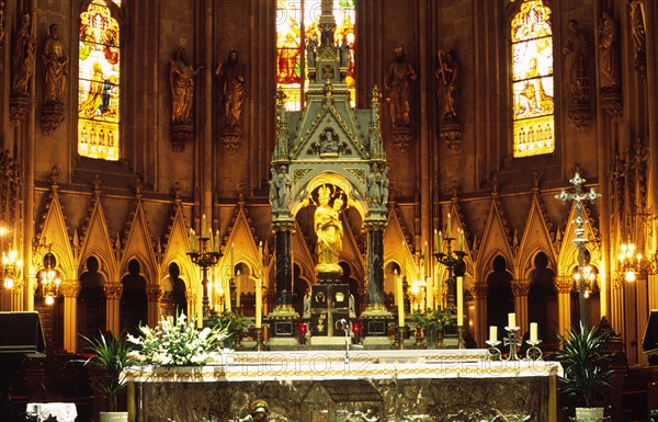 CROATIA, Zagreb, Cathedral main altar. The cathedral's altar is modelled on the country's famous statue of the Madonna and Child from the revered church and place of pilgrimage at Maria Bistrica