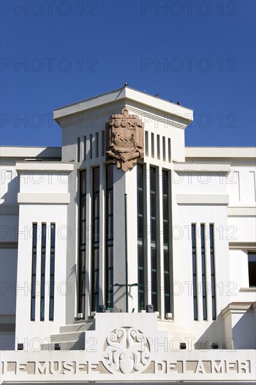 FRANCE, Aquitaine Pyrenees Atlantique, Biarritz, The Basque seaside resort on the Atlantic coast. The Art Deco facade of the Musee de la Mer aquarium and fishing museum