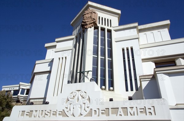 FRANCE, Aquitaine Pyrenees Atlantique, Biarritz, The Basque seaside resort on the Atlantic coast. The Art Deco facade of the Musee de la Mer aquarium and fishing museum