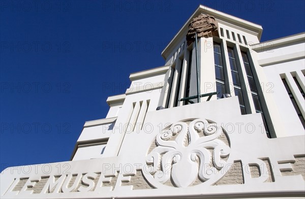 FRANCE, Aquitaine Pyrenees Atlantique, Biarritz, The Basque seaside resort on the Atlantic coast. The Art Deco facade of the Musee de la Mer aquarium and fishing museum