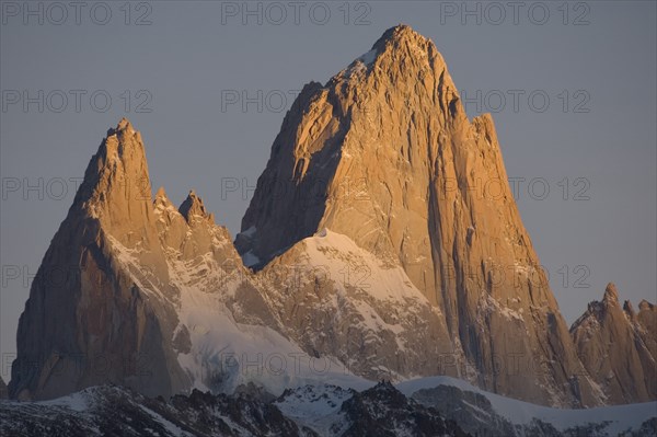 ARGENTINA, El Chalten, "Sunrise over Fitzroy mountain,.Trek from Glacier Chico (Chile) to El Chalten (Argentina) "