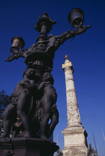 BELGIUM, Brabant, Brussels, Congress Column built 1850 by Poelaert.  Surmounted by statue of Leopold I commemorating the 1831 National Congress which proclaimed the Belgian constitution