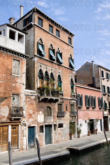 ITALY, Veneto, Venice, Tintoretto's house beside a canal in the Cannaregio district on Fondamente dei Mori