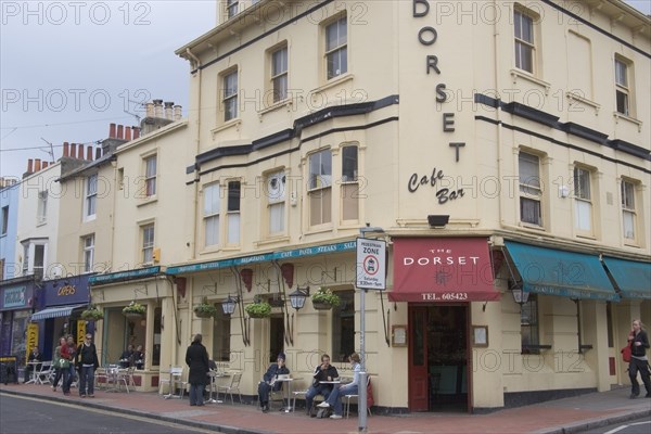 ENGLAND, East Sussex, Brighton, "Dorest Arms, cafe and bar on the corner of  North road and Gardener street , North Laines area."