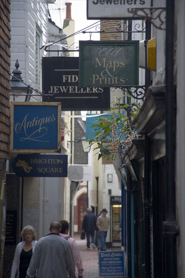 ENGLAND, East Sussex, Brighton, Shoppers in the Lanes.