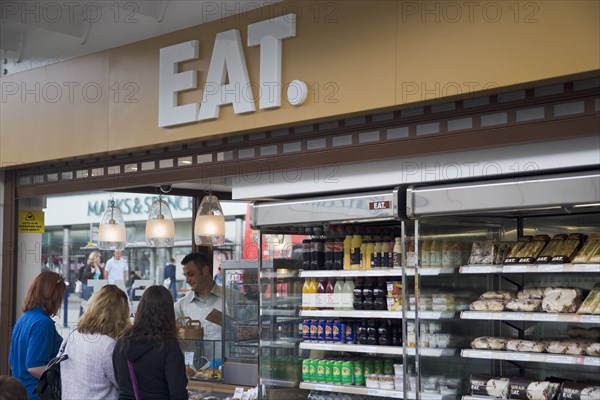 ENGLAND, East Sussex, Brighton, sandwich bar outside Churchill Square shopping mall.