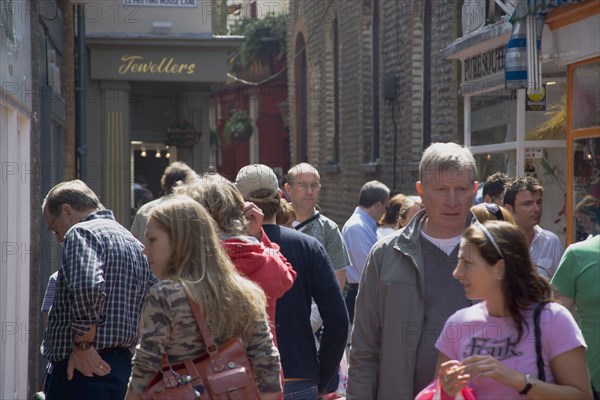 ENGLAND, East Sussex, Brighton, Shoppers in the Lanes area.