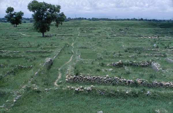 PAKISTAN, Punjab, Taxila, Sirkap mound in ancient site.