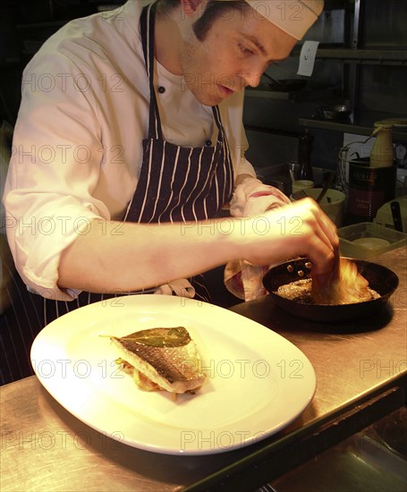 ENGLAND, Bristol, Bristol, Chef Plating Up