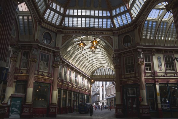 ENGLAND, London, Leadnhall market in the middle of the City financial district.