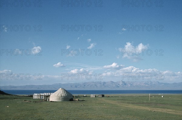 KYRGYSTAN, Rural scene, Traditional Yurt housing.